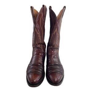 Vintage Tony Lama Teju Lizard Western Cowboy Men's 8.5 EE Boots Read Description